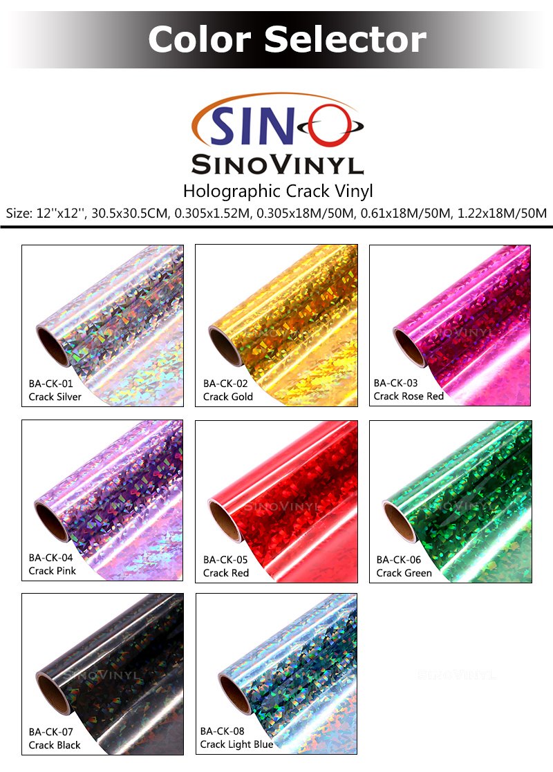 BA-CK Holographic Crack  Cutting Adhesive Permanent Vinyl