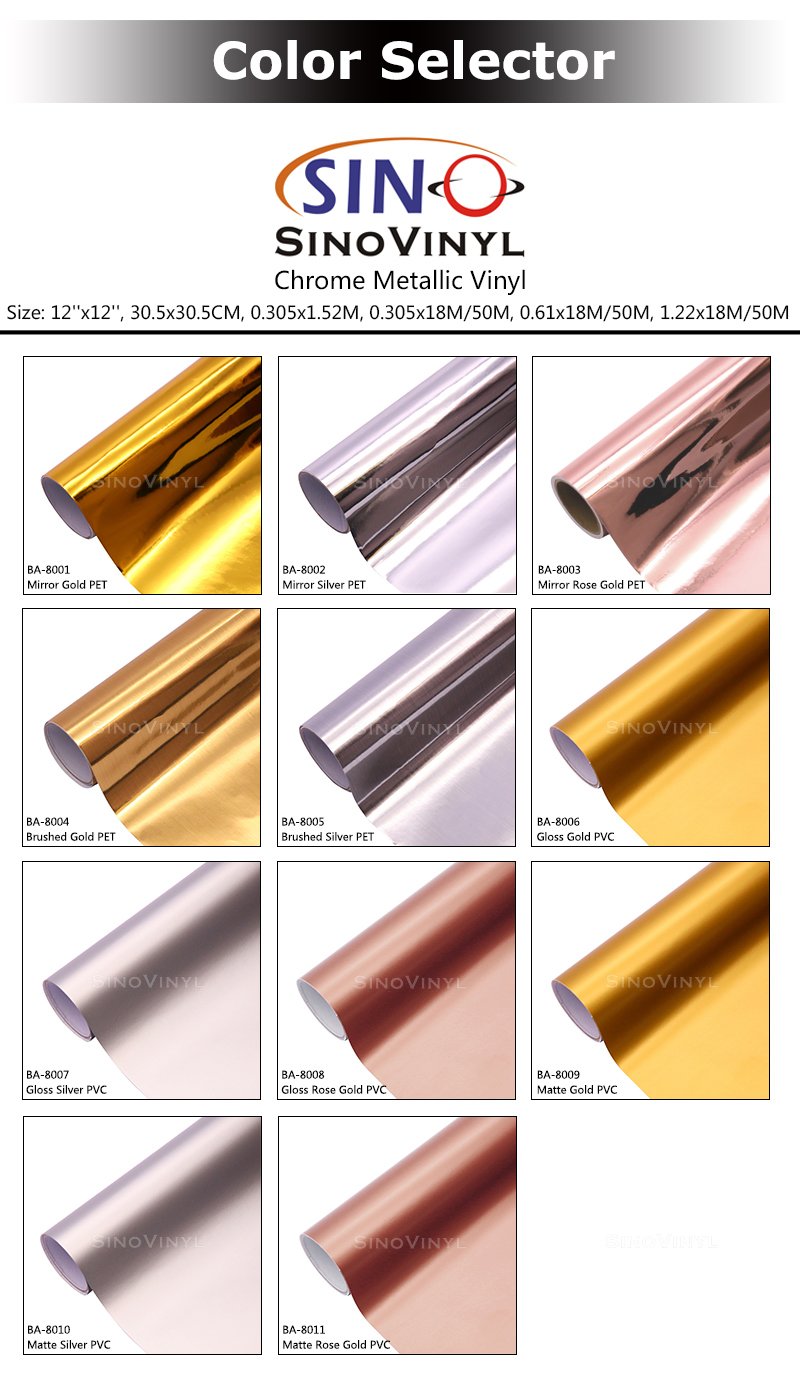 Chrome Metallic DIY Craft Cutting Vinyl Permanent Sticker