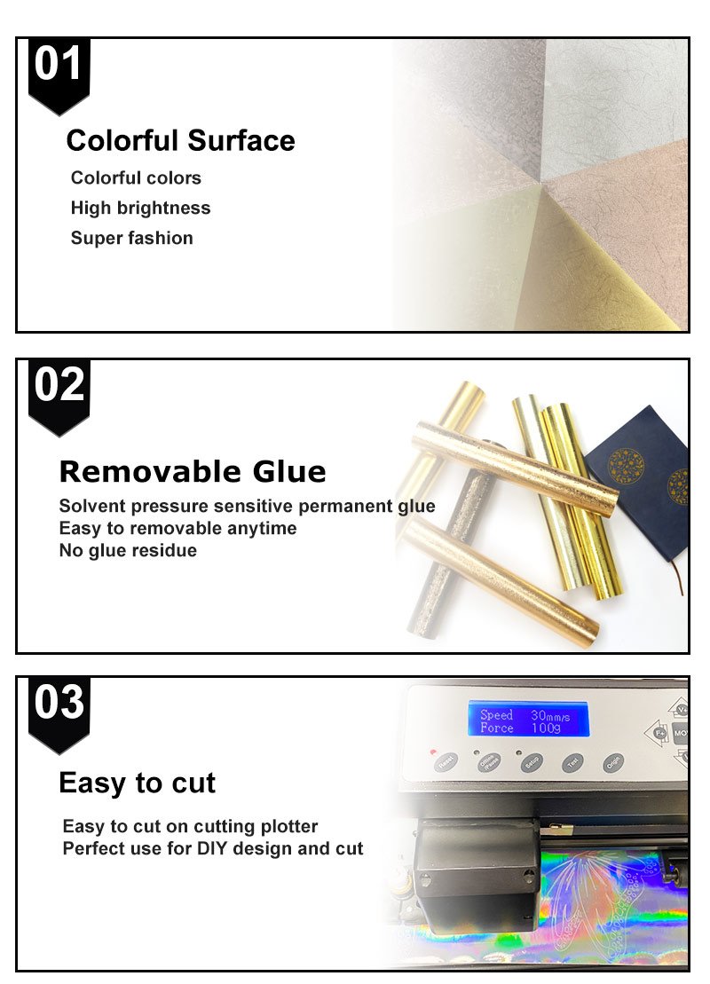 Metal Pattern Decoration Gift Craft Self Adhesive Cutting Vinyl