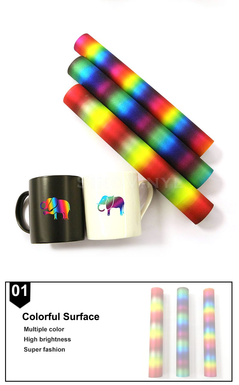 Rainbow Diamond Glitter Adhesive Vinyl for DIY Craft Cutting