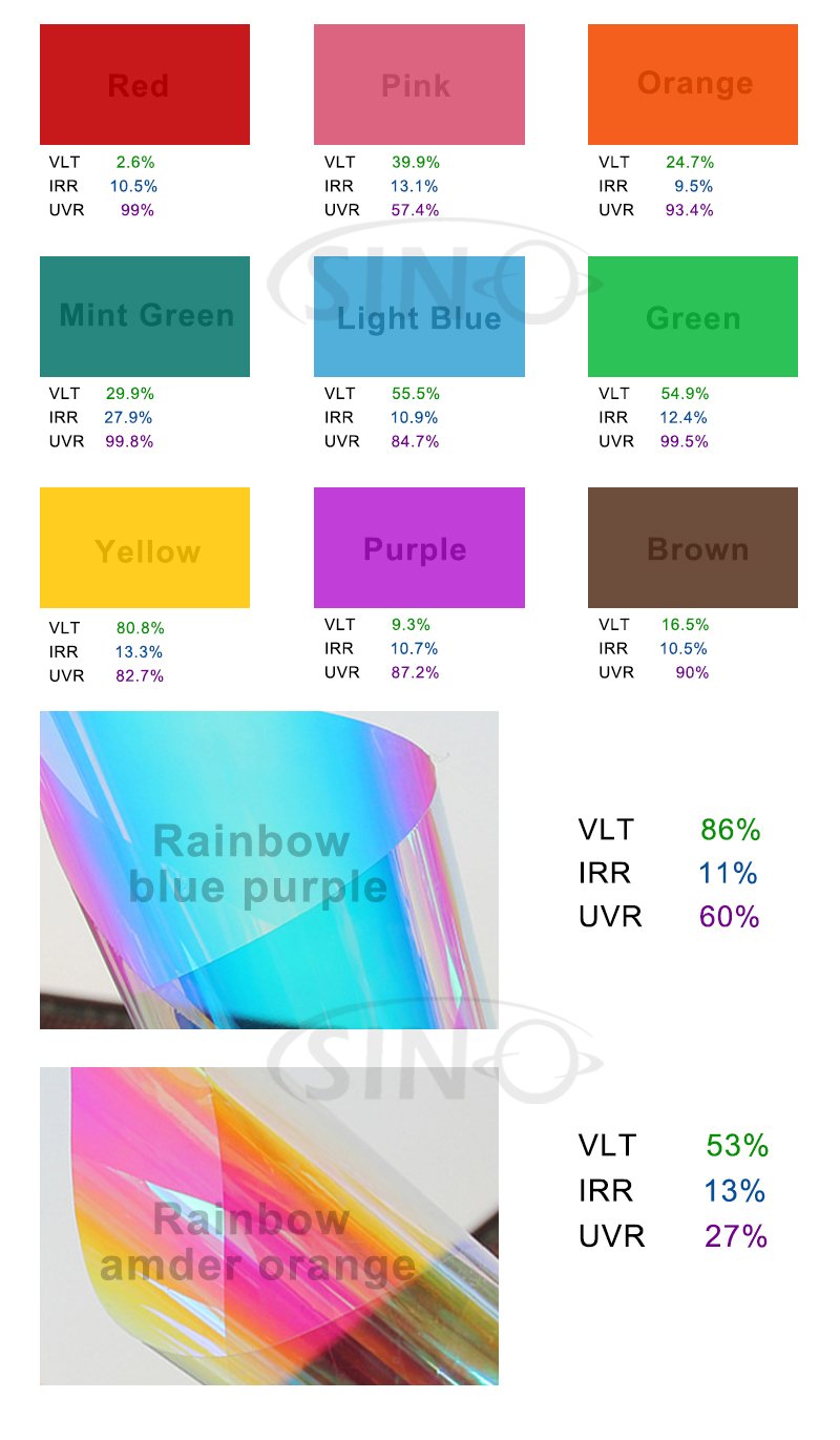 Colored Building Window Glass Tint Film