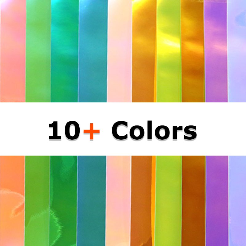 Fabricación de manualidades Vinilo arcoíris holográfico de corte con adhesivo permanente de colores