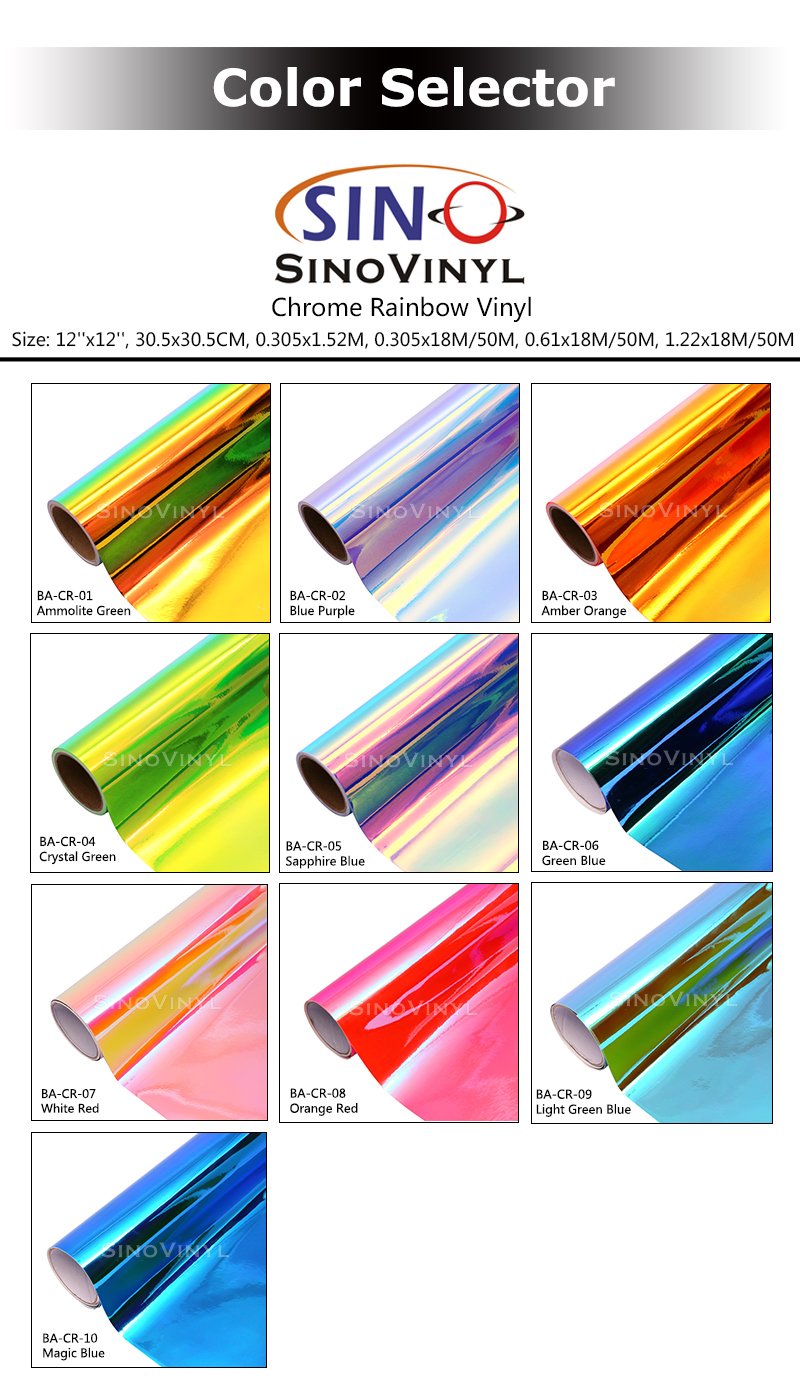 Holographic Chrome Permanent Vinyl for Cricut Sheets Pack Opal Craft Adhesive Vinyl Home Decor, DIY Decorating