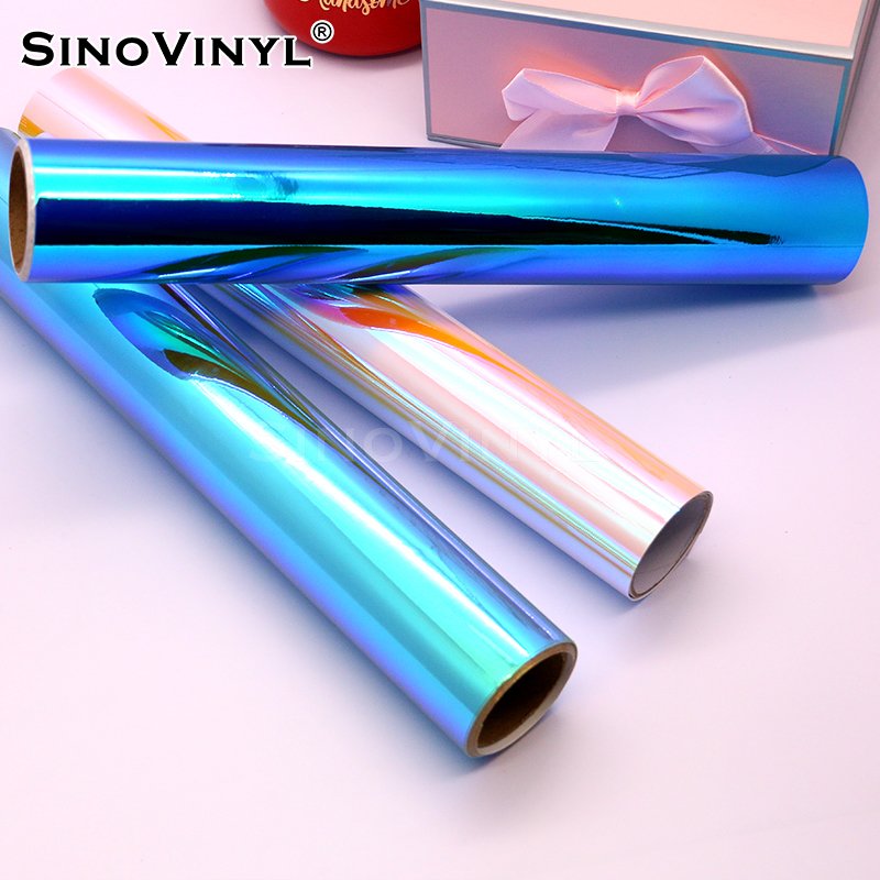 Holographic Rainbow Vinyl Cut Stickers Promotional Various Durable Using Custom Rolls Pattern For Decoration