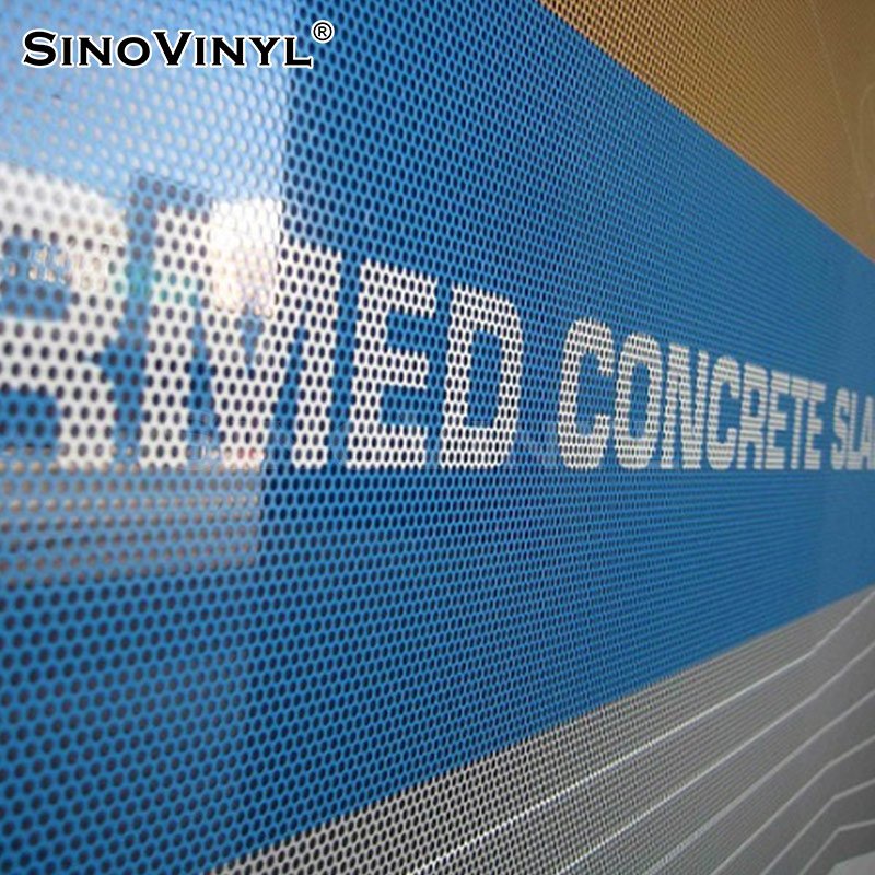 Perforated Glass Window Sticker One Way Vision See Through Vinyl Film Stickers For Digital Printing