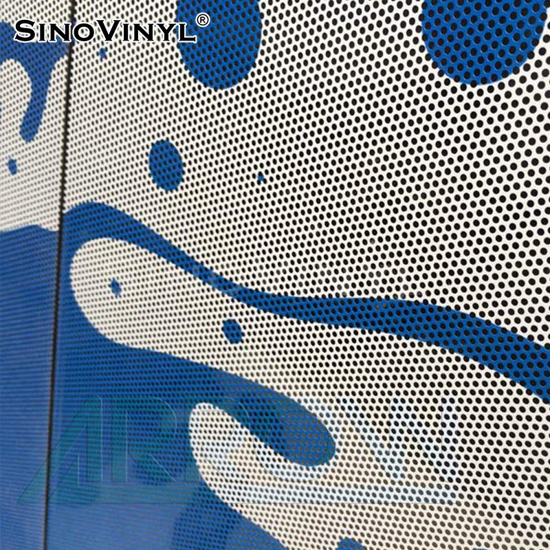 Printable Black See Through PVC Window Perforated Film Vinyl One Way Vision Window sticker for advertising Gasser Brand
