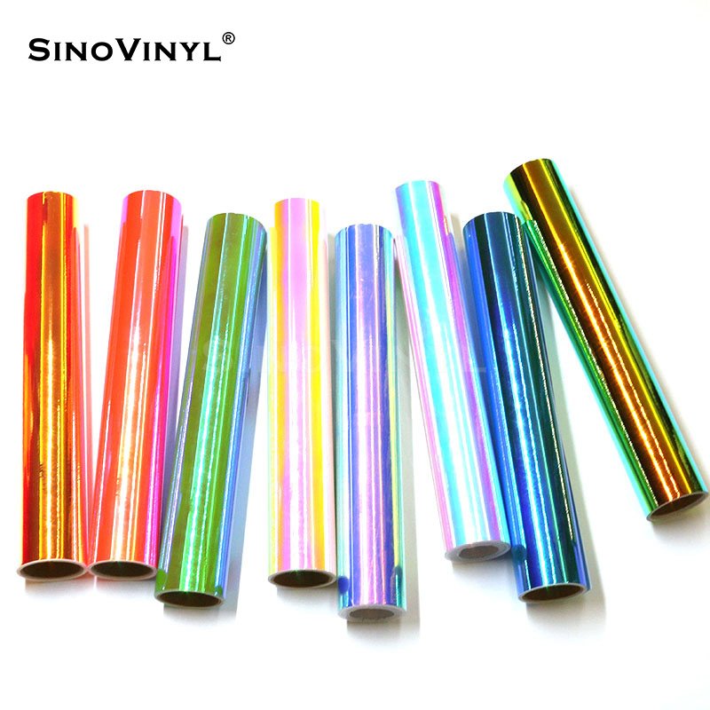 Assorted Colors Vinyl Holographic Rainbow Permanent Self Adhesive Vinyl For Cutting Machines
