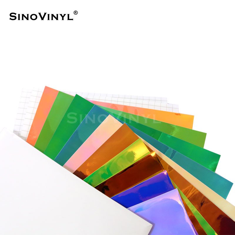 Holografico Chrome Rainbow Graphic DIY Craft Красочная голографическая пленка Упаковка клейкий рулон винил