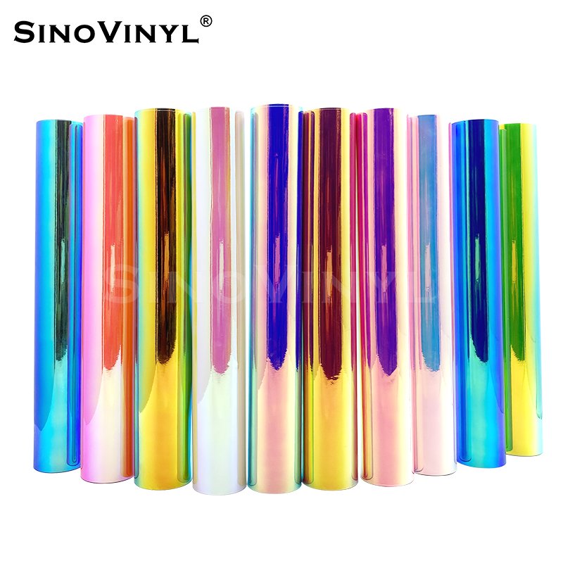 Holographic Rainbow Vinyl Cut Stickers Promotional Various Durable Using Custom Rolls Pattern For Decoration