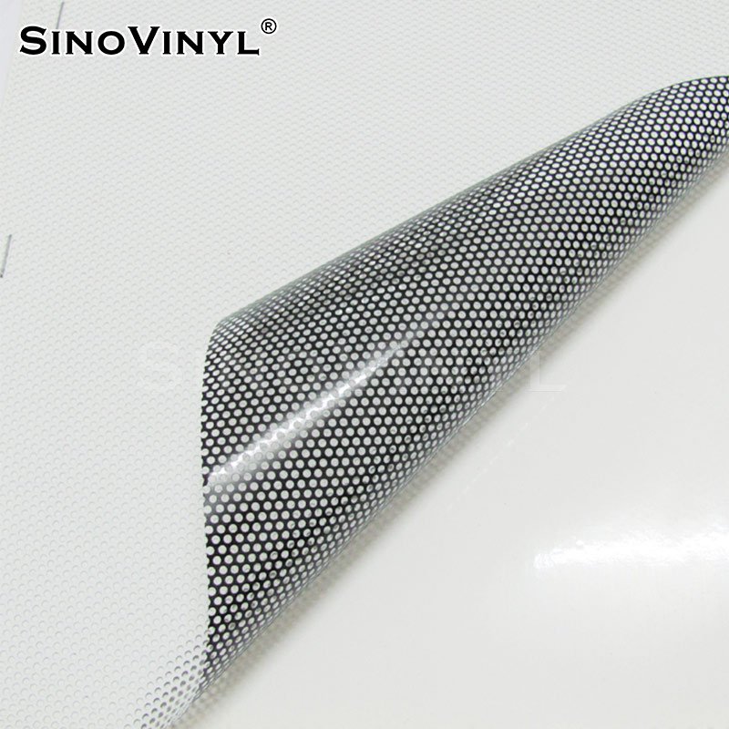 Perforated Glass Window Sticker One Way Vision See Through Vinyl Film Stickers For Digital Printing